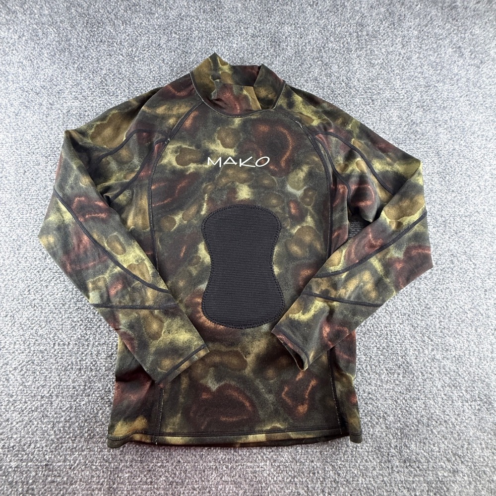 Mako Spearguns Camo Rash Guard Long Sleeve Chest Loading Pad Mens Small